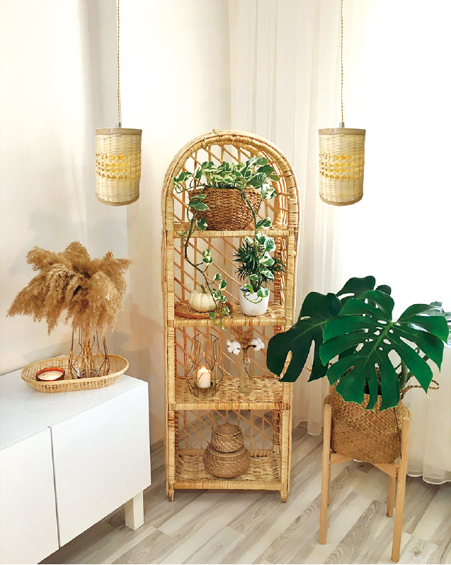 Lúminaria Pendente Rattan de Palha Nova Guine Detalhes